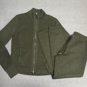 Victoria Sport Olive Heathered Zip Up Jacket and Joggers Set
